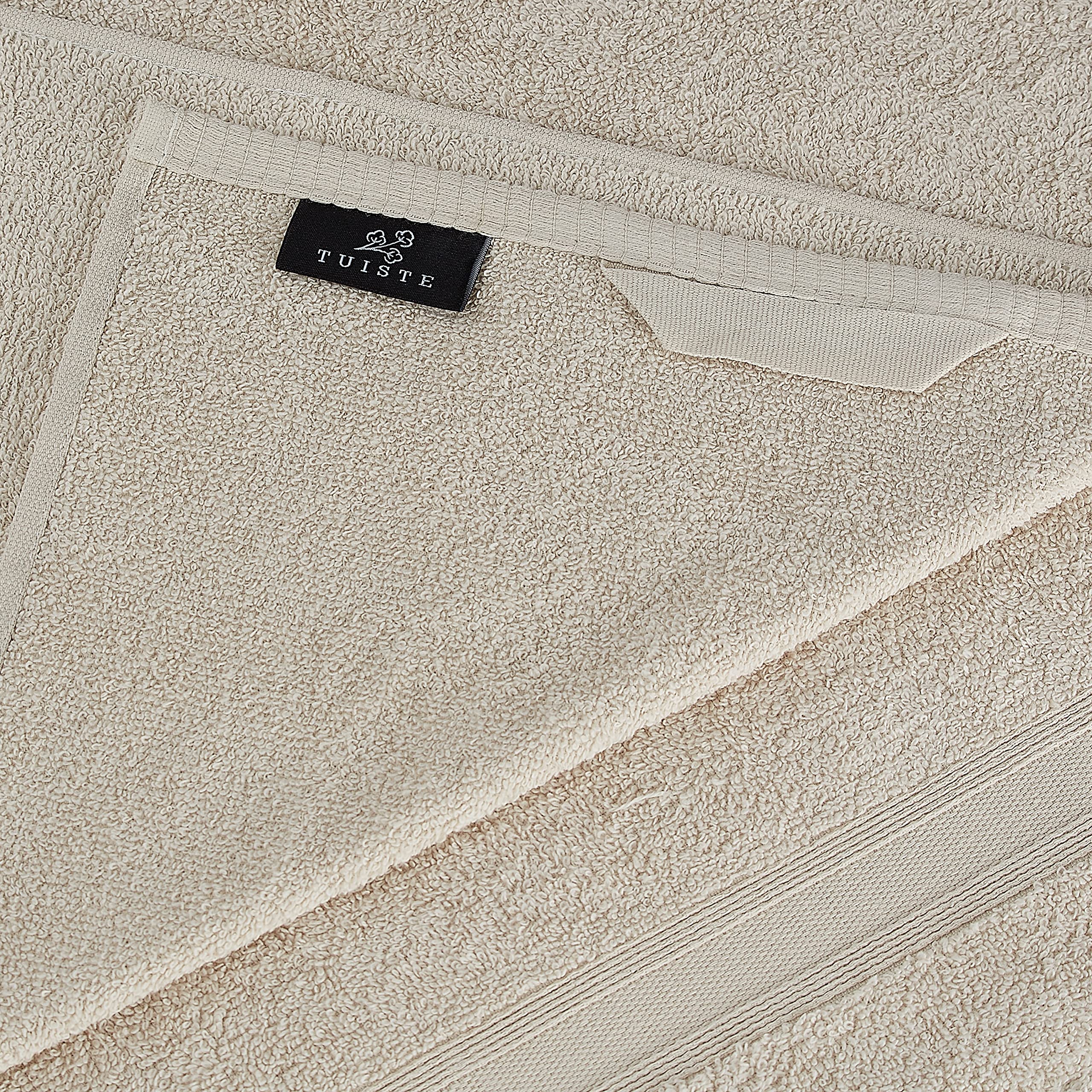 Tuiste Set Asciugamani Bagno Marrone Scuro - Beige, Hotel, Cotone, 2 Telo Doccia 70x140cm + 4 Asciugamani 50x90cm + 2 Asciugamani Ospiti 30x50cm, Asciugamani Bagno Viso e Bidet, Morbidi, Assorbenti