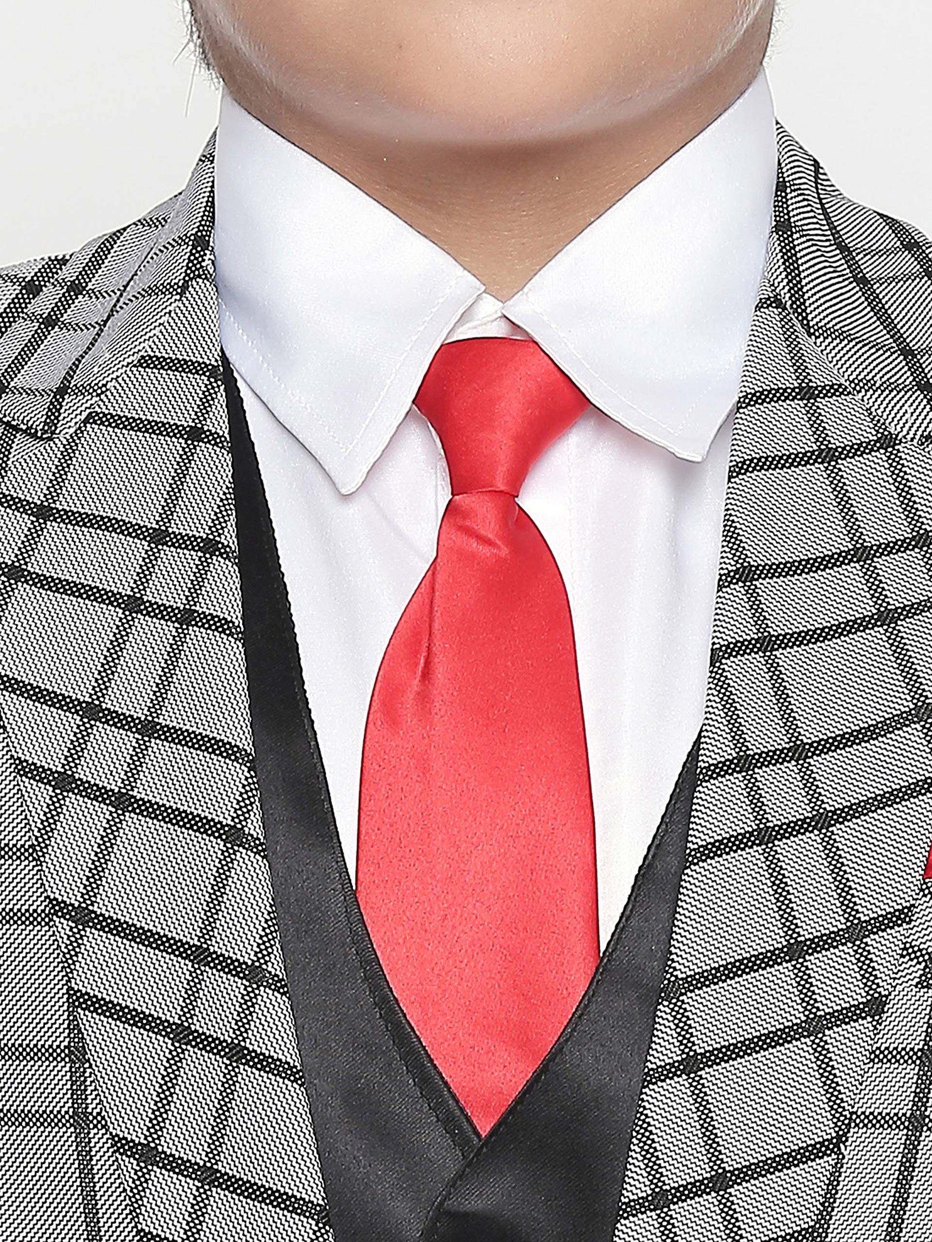 Jeetethnics Boys Grey Checked Coat Suit Set with Waistcoat Shirt and Trousers (9057AJ) 3