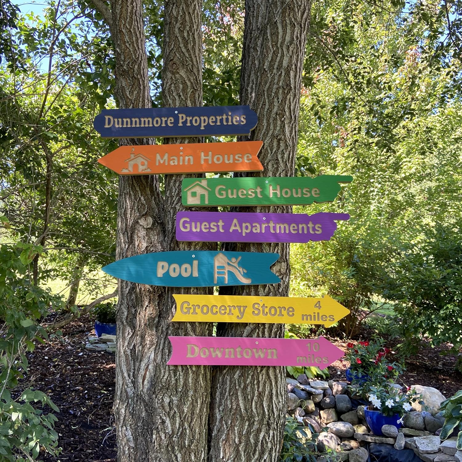 Directional, Mileage, Destination Outdoor Signs - Personalized Arrow Signs for Outdoors - Custom Carved Arrows - Image 2