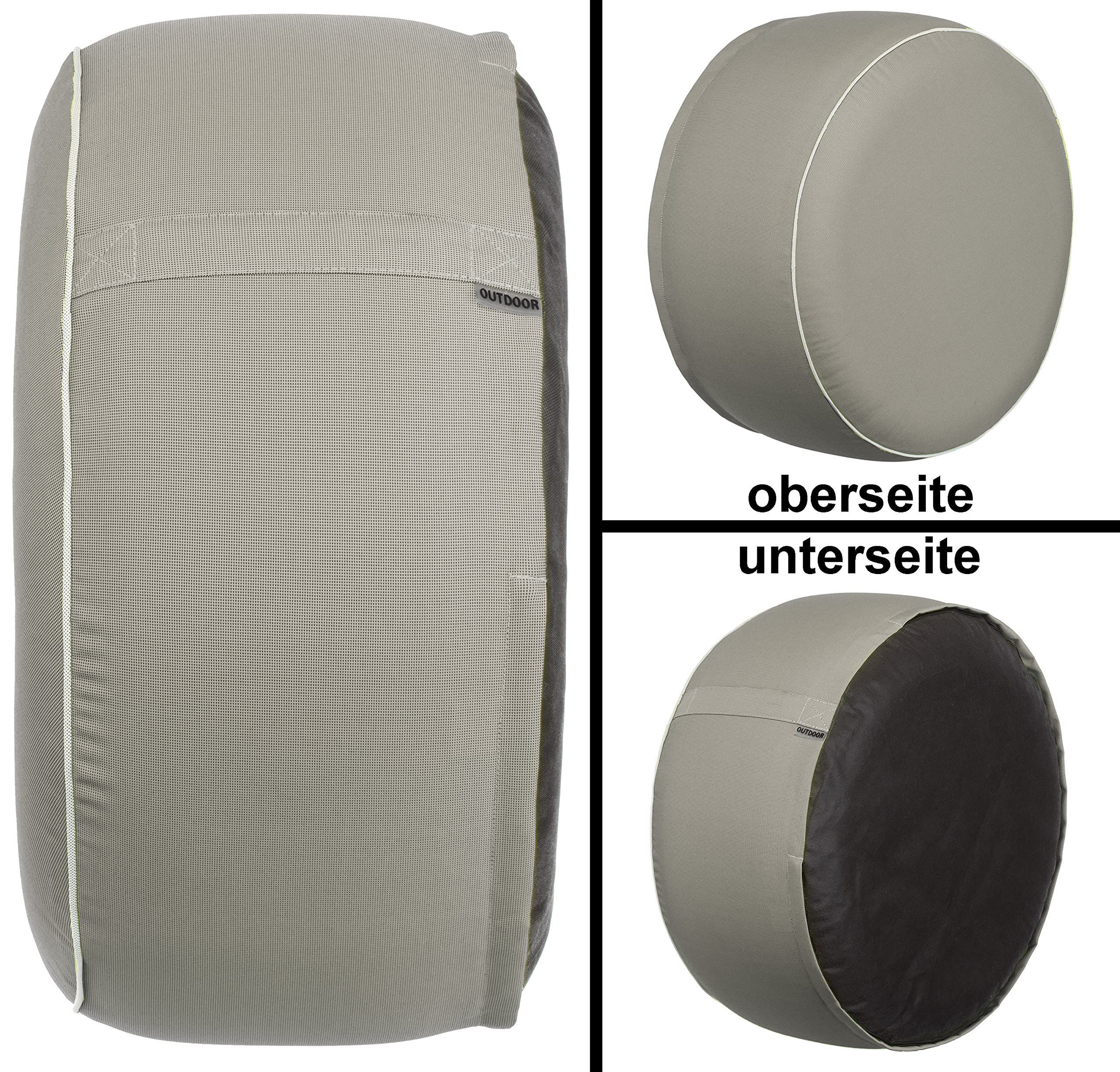 Brandsseller Puf hinchable para exteriores, 55 x 25 cm de diámetro, resistente al agua, para jardín, terraza, salón y playa, resistente a la intemperie y fácil de limpiar, color marrón
