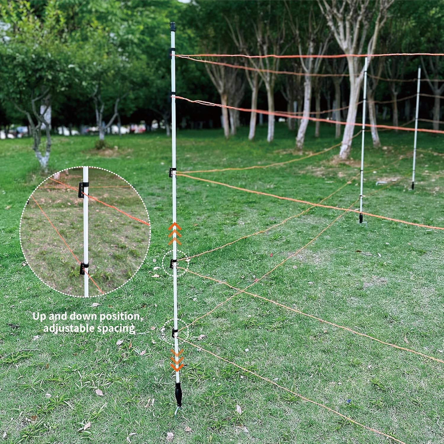 60'' Fiberglass Electric Fence Posts with Double Spikes for Animals, Garden Protection, etc. - 36 Posts Come with 180 Clips