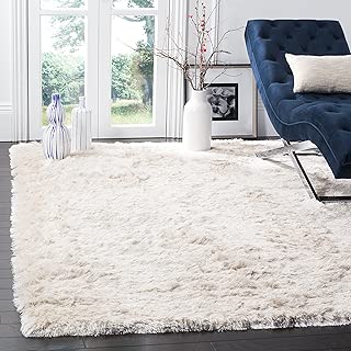 Safavieh Paris Shag Collection SG511-1212 Ivory Polyester Square Area Rug (9' Square) - coolthings.us