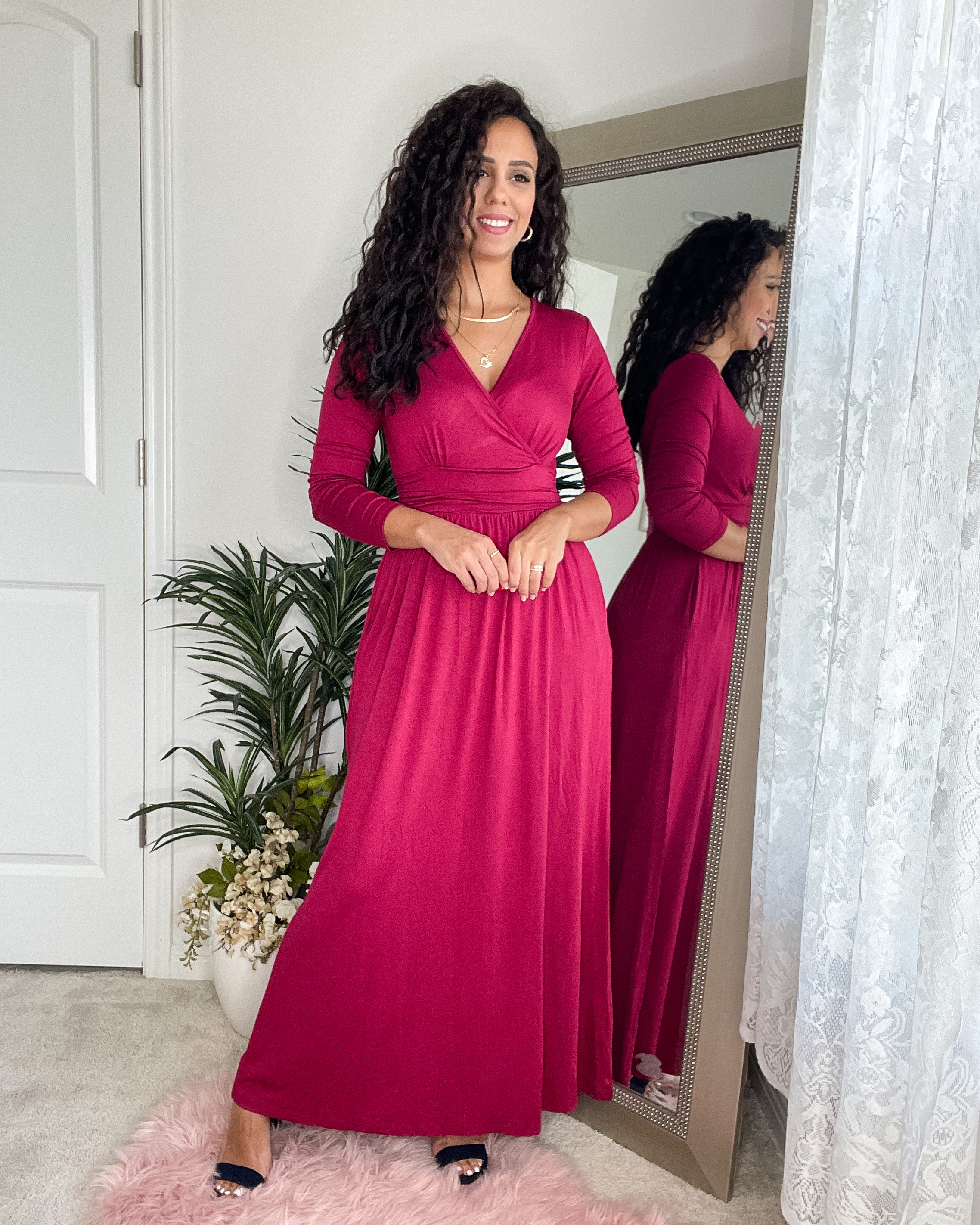 maxi dress sandals Watch Softest and comfy #Holiday2023 #dresses on Amazon Live Black Long Sleeve Maxi The chic ring detail type_slip Color:Twilight Gingham Print