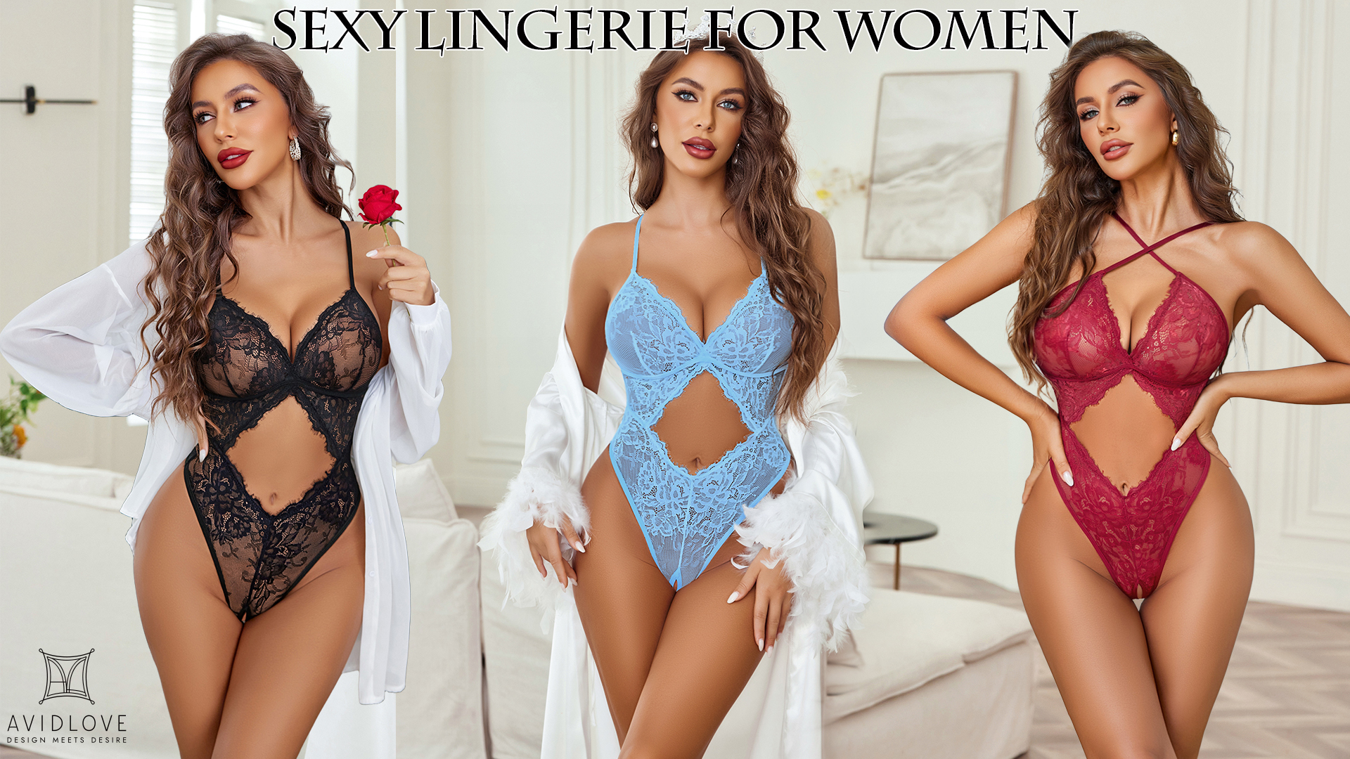 Avidlove Sexy Lingerie for Women Lace Teddy One Piece Cross Strap Bodysuit  Lingerie Black at Amazon Women's Clothing store