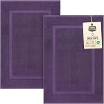 Utopia Towels Cotton Banded Bath Mats, 2 Pack, Not a Bathroom Rug, 21 by 34 Inches, 100% Ring Spun Cotton, Highly Absorbent Shower Bathroom Floor Towel, Grey