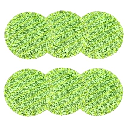 LTWHOME 6.3-Inch Microfiber Pads Fit for Hurricane Floating Mop 1 St. M30457 (Pack of 6)