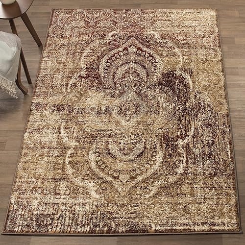 SUPERIOR Alfombra de área interior con respaldo de yute, decoración de piso vintage suave para pasillo, entrada, salacomedor, cocina, dormitorio,