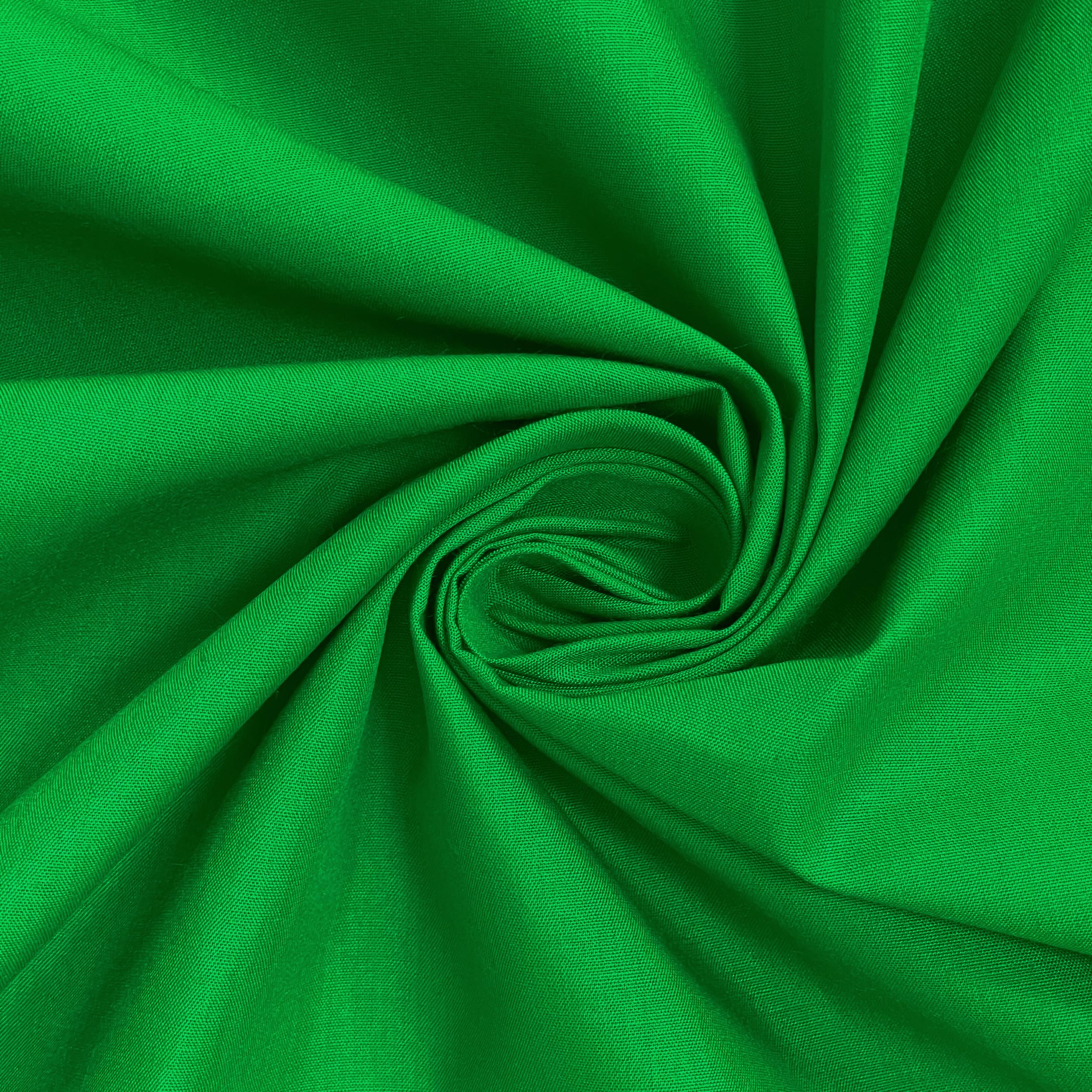 Grass Green Plain Polycotton Fabric Material Poly Cotton Dress Craft Material 45" Wide - Pre Cut Sizes 500cm x 114cm (197" x 45") — image 1