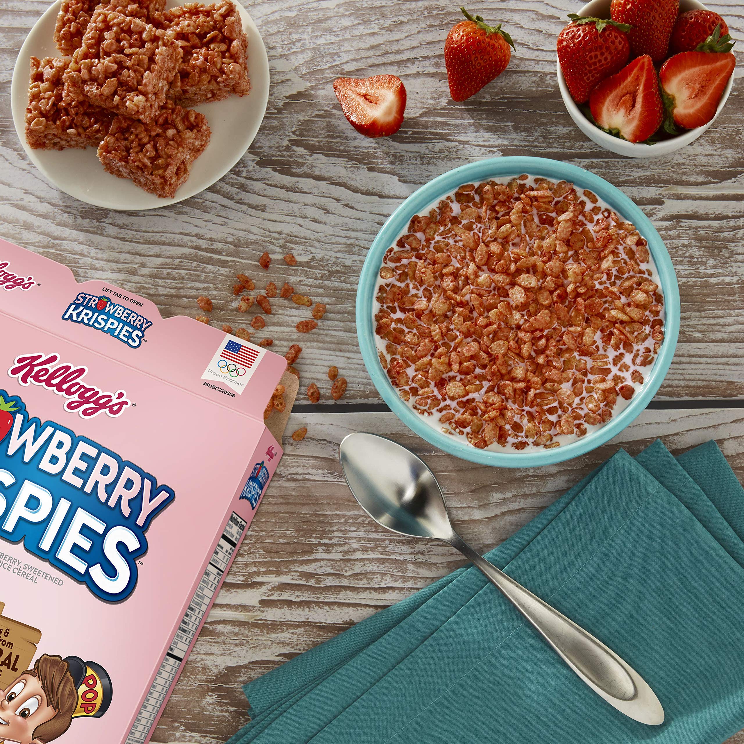 Buy Rice Krispies Kellogg's Strawberry Krispies, Breakfast Cereal, A