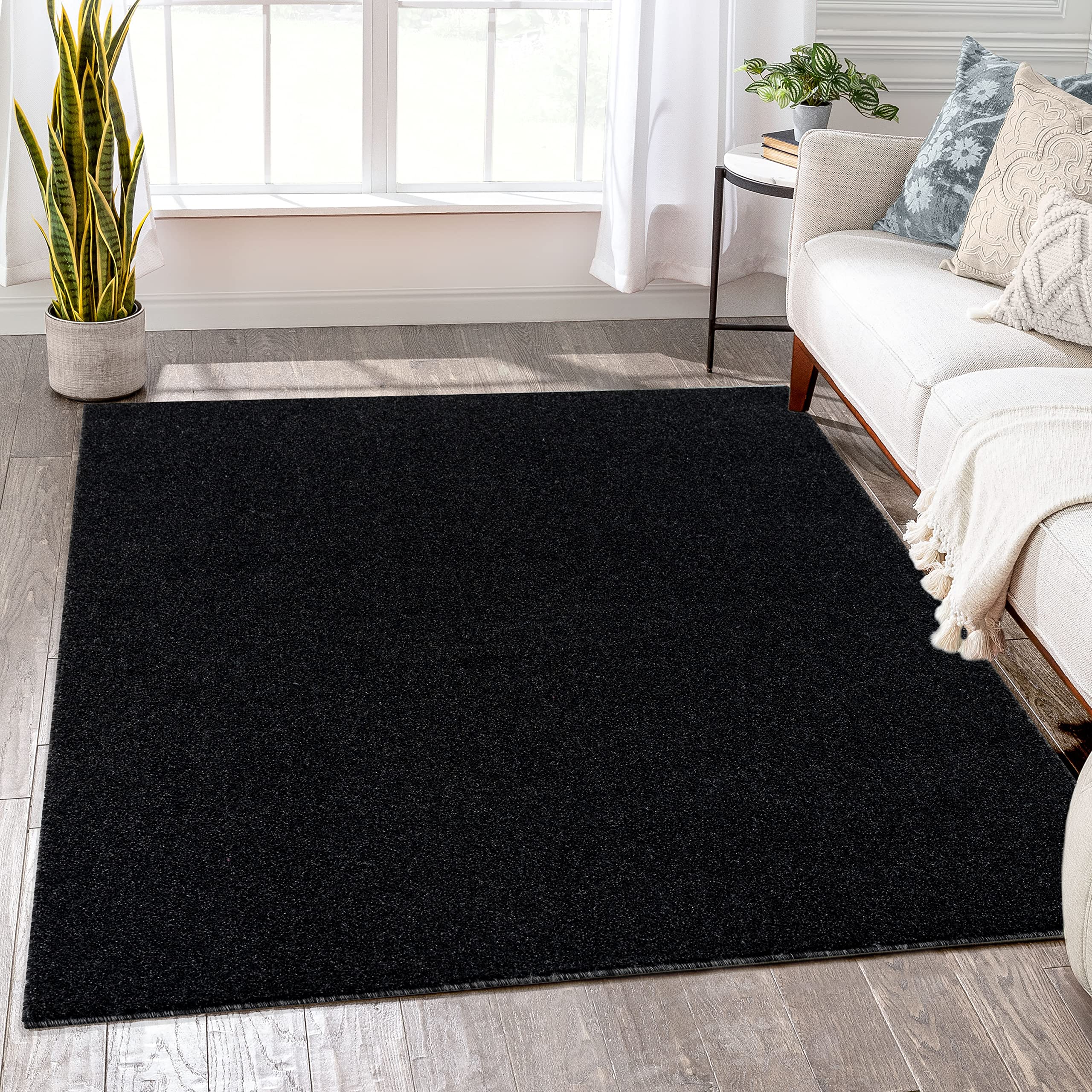Jimri Tapijtloper - Machinaal gemaakt kortfluweel loper voor kantoor, woonkamer, slaapkamer, hal enz., Premium polypropyleenweefsel met zachte viltondergrond, afmetingen: 80 cm rond, beige