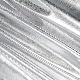 FabricLA | Silver Polyester Fabric | Metallic Foil Lame Spandex Material...
