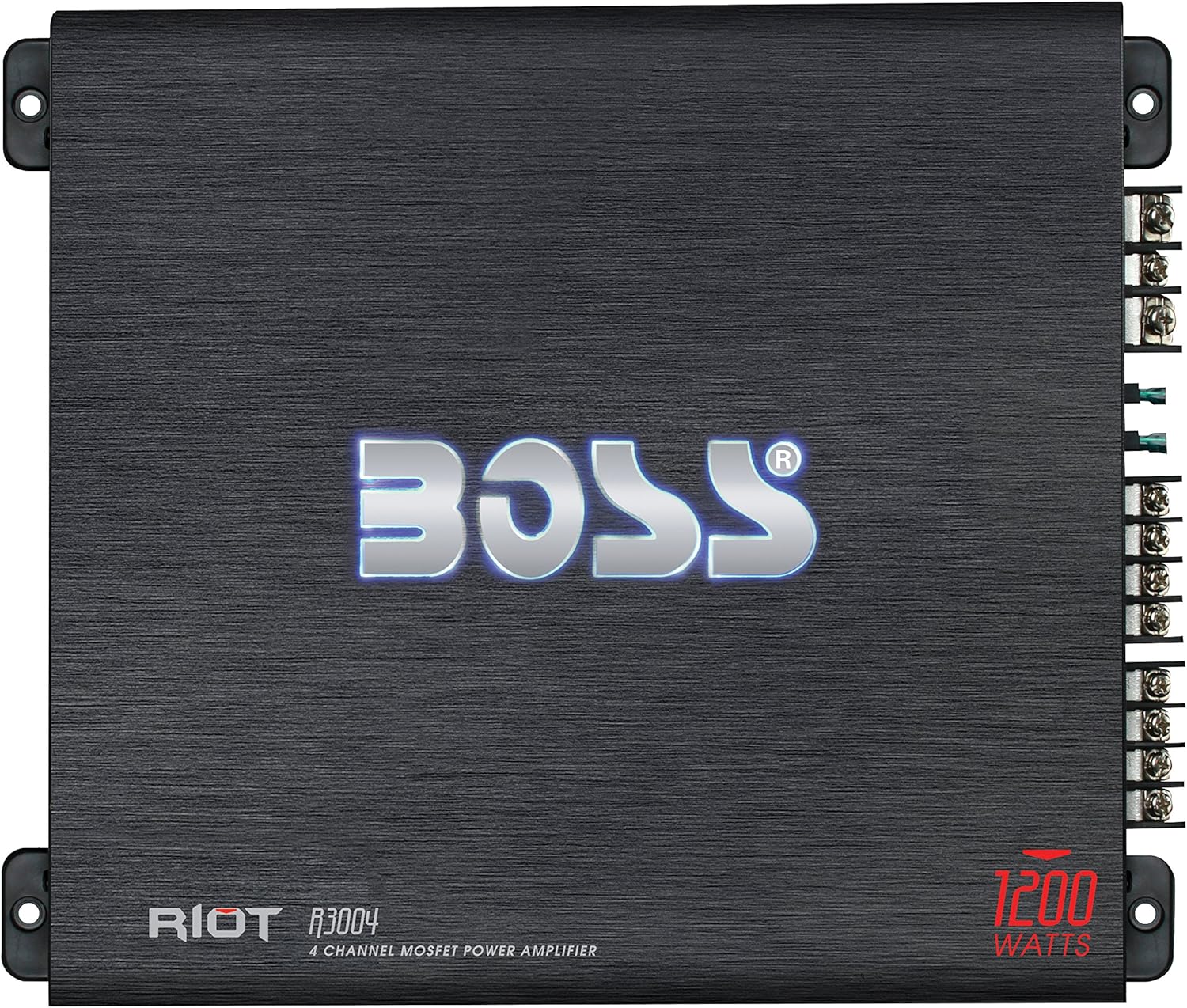 BOSS Audio Systems R3004 4 Channel Car Amplifier - 1200 Watts, 2/4 Ohm Stable, Class A/B, Full Range, Bridgeable, MOSFET Power Supply, Remote Subwoofer Control : Everything Else