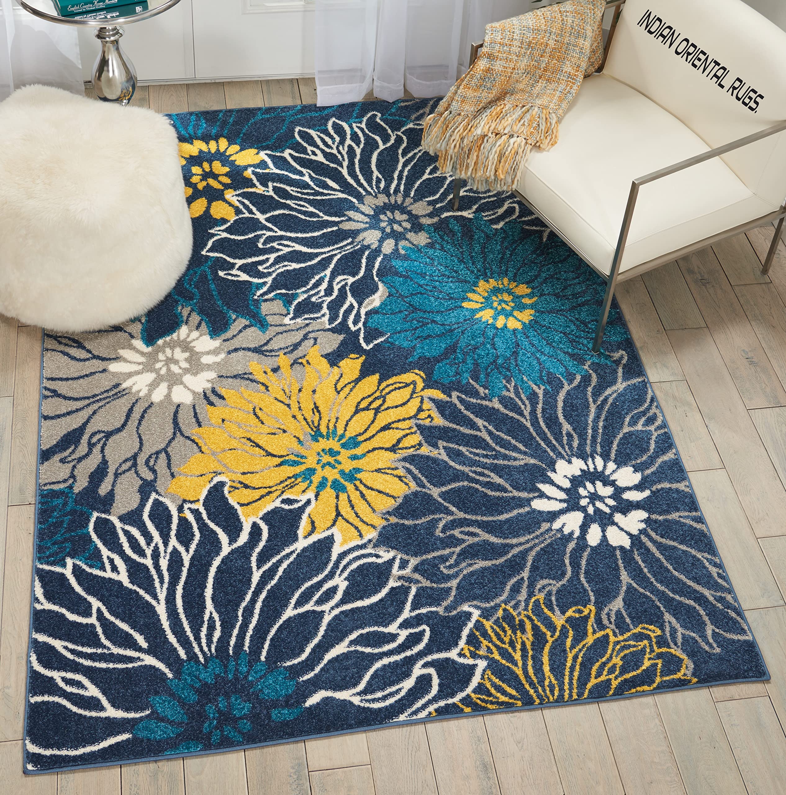 INDIAN ORIENTAL RUGS Hand Tufted Woollen Carpet Supreme Collection Export Quality for Living Room-Bedroom and Hall (Multi H, 4 X 6 Feet)