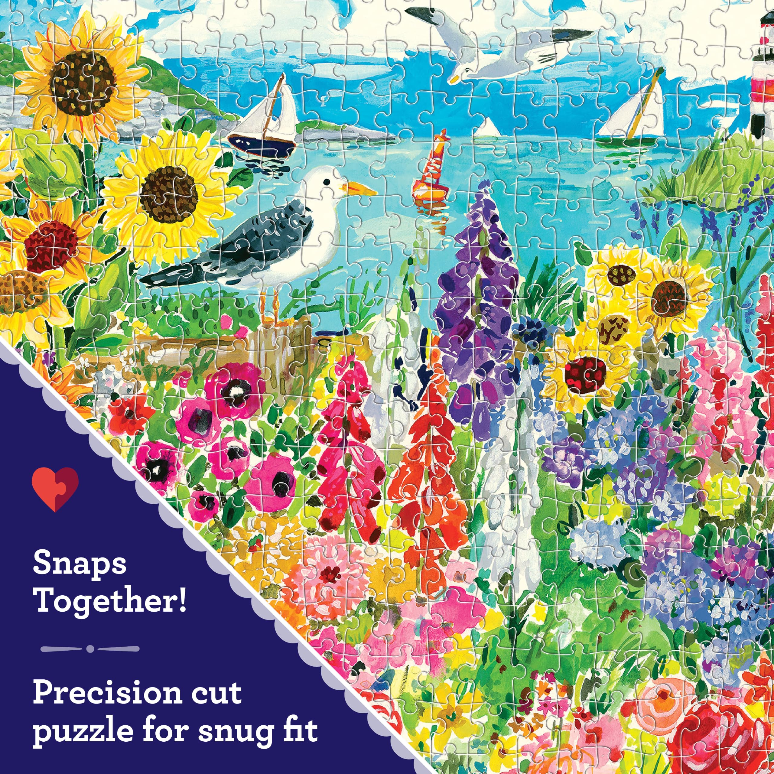 EEBOO - Puzzle Adulte Carton 1000 pièces Seagull Garden - Puzzle Adulte en Carton recyclé - PZTSE2