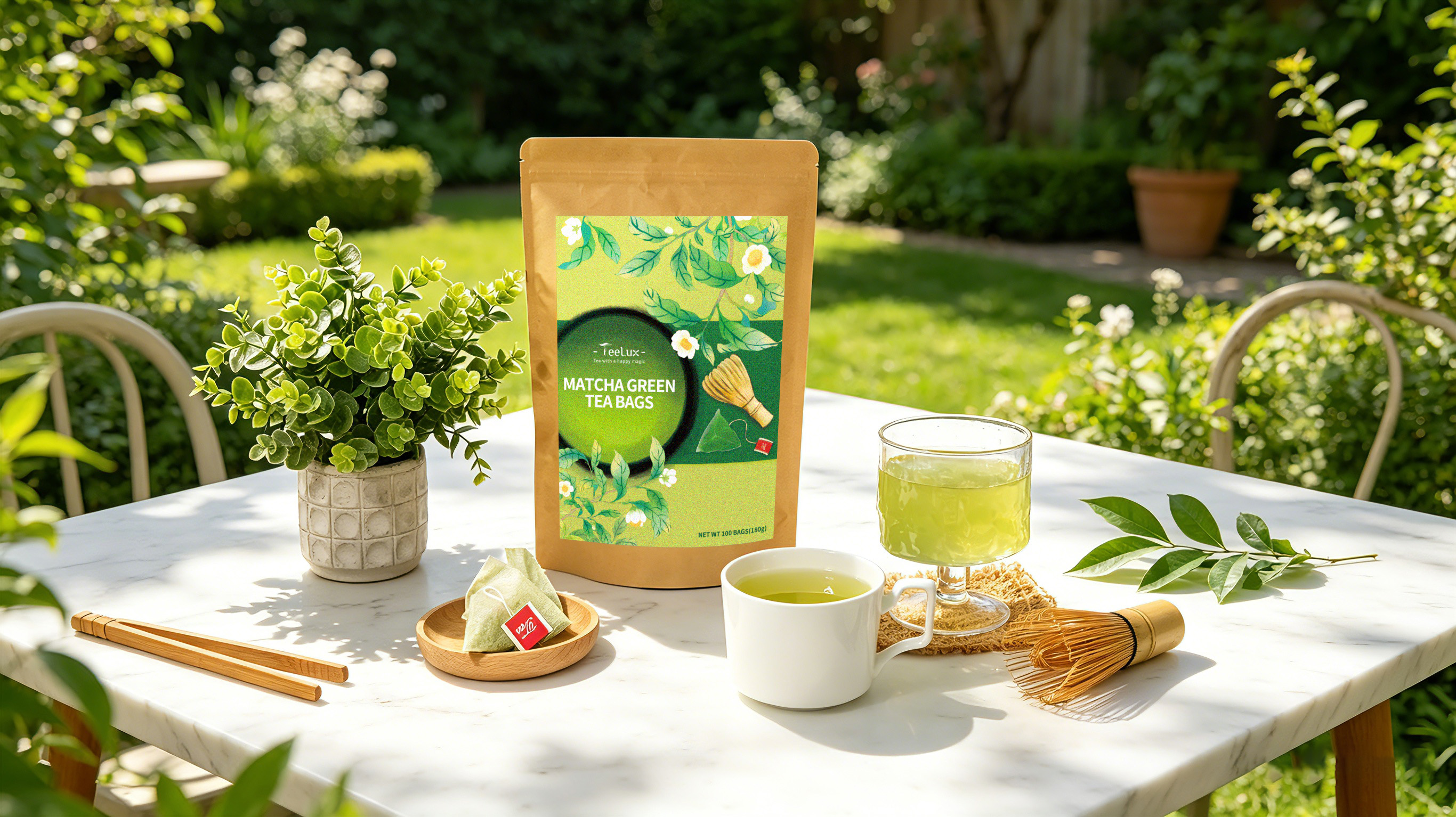 Amazon.com : TeeLux Matcha Green Tea Bags, Classic Premium