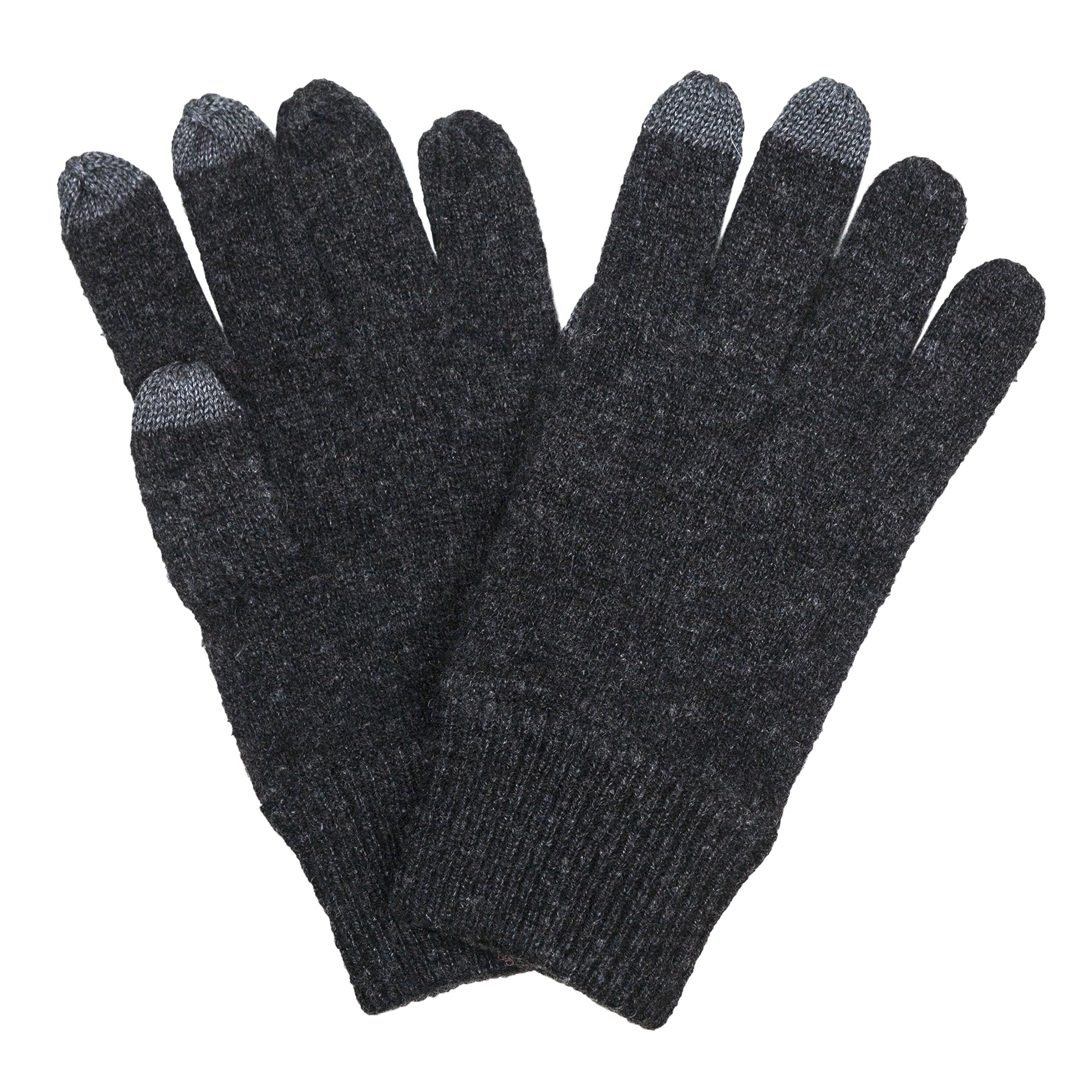 100% Cashmere Mens Touch Screen Gloves, Etouch, Itouch for ipad, iphone, Samsung or any other touchscreen smart device, Charcoal