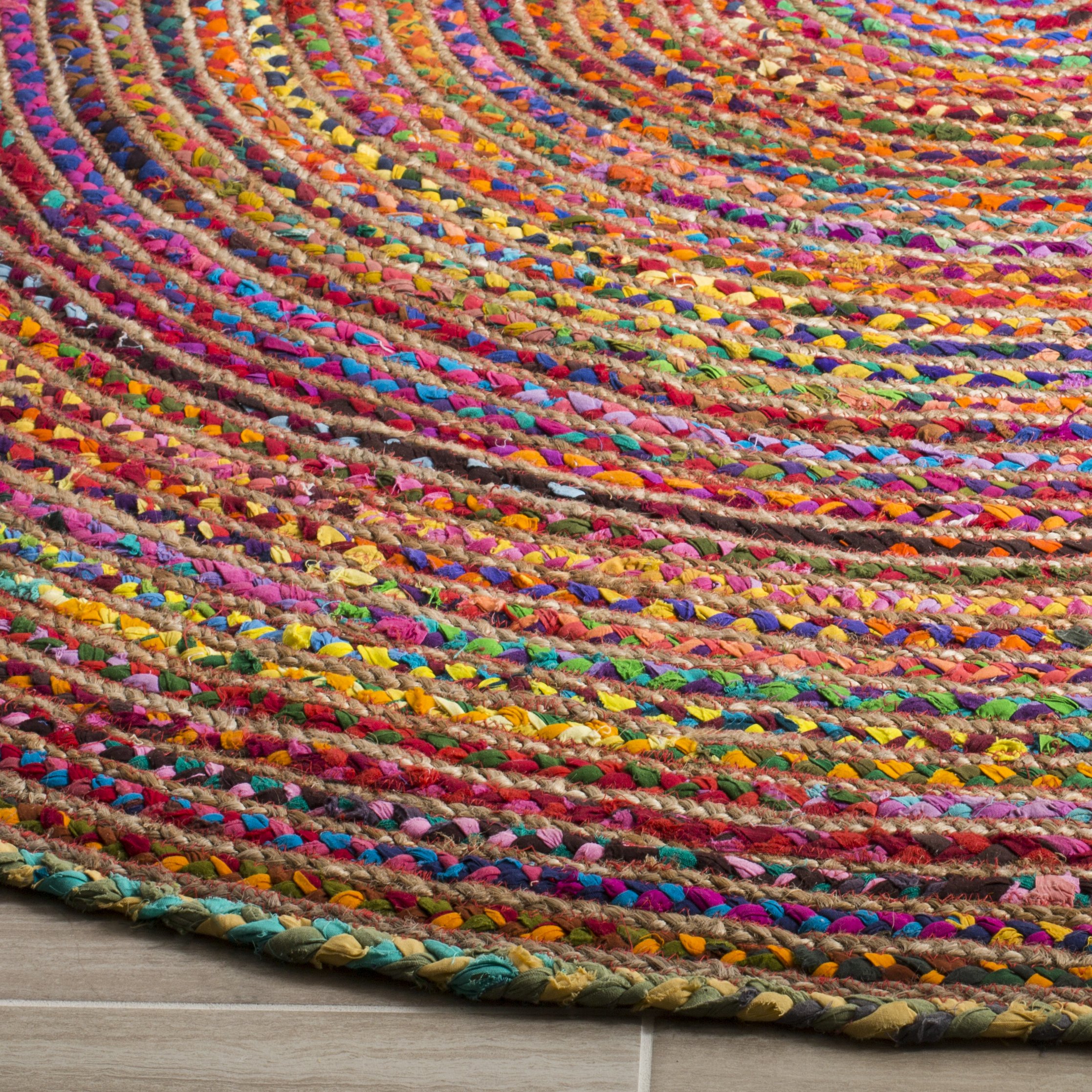 SAFAVIEH Tapis Boho pour Salon, Salle à Manger, Chambre à Coucher - Cape Cod Collection, Tapis à Poil Court, Rouge et Multicolore, 122 X 183 cm