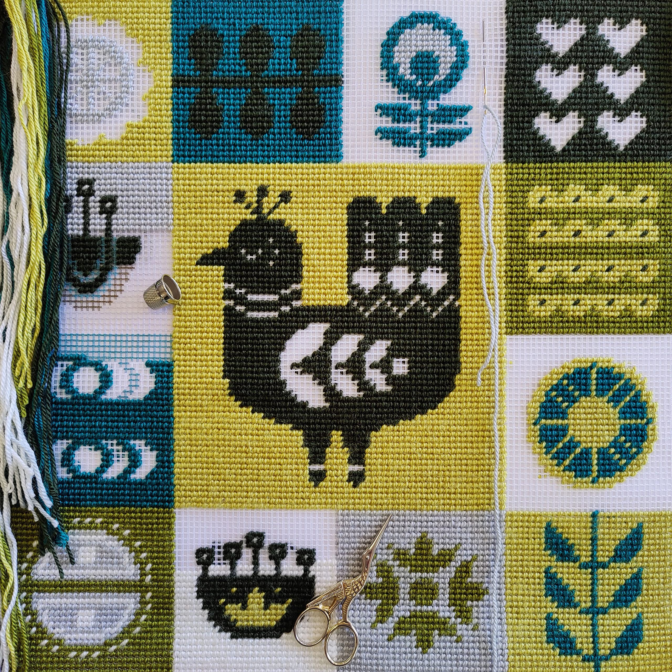 Brvsk Skandinavien Nadelspitzen-Set Wurfkissen 40,6 x 40,6 cm Bedruckte Leinwand, europäische Qualität