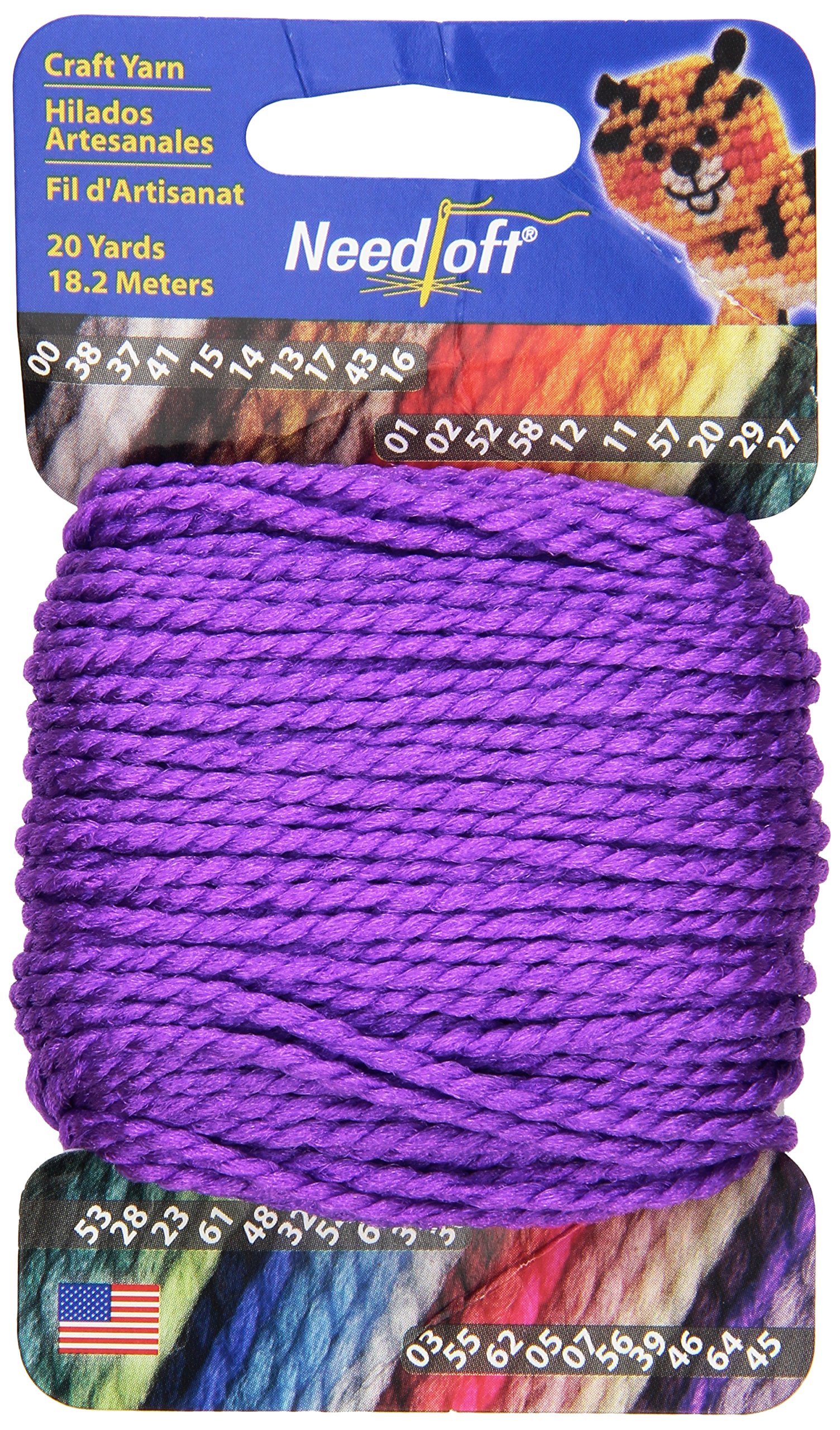 Needloft Craft Yarn, 20-Yard, Bright Purple