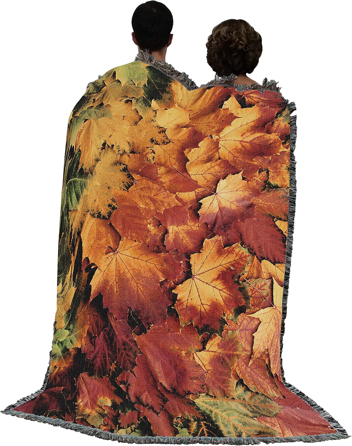 Pure Country Weavers Autumn Fall Leaves Blanket - Thanksgiving Fall Gift Tapestry Throw Woven from Cotton - Made in The USA (72x54)