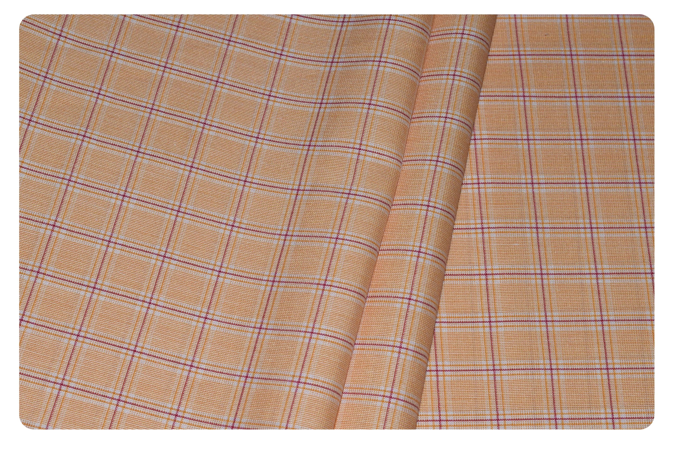 Men's Poly Cotton Blend Checkered Unstitched Shirt Fabric (PC93A1)-image-32