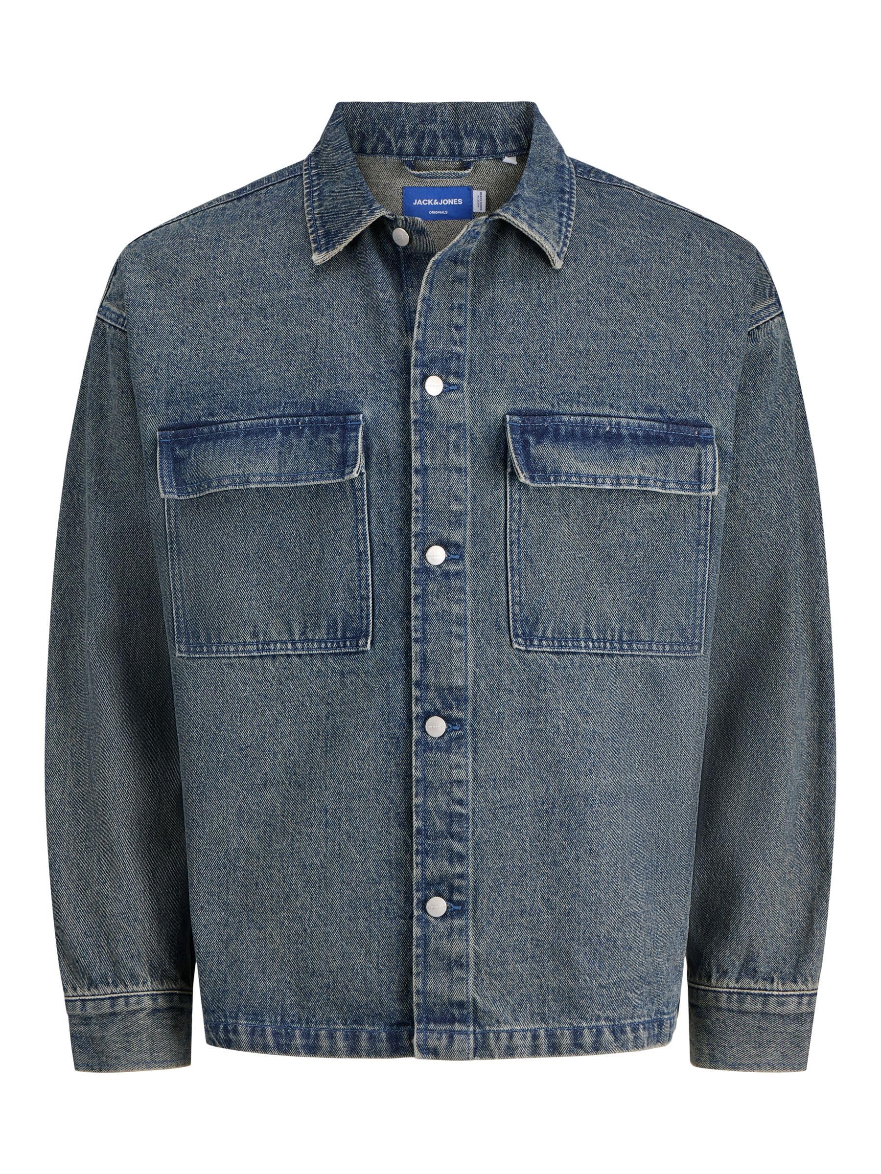 JACK & JONES Jormeadows Overshirt LS, Azul Denim, XL Hombres