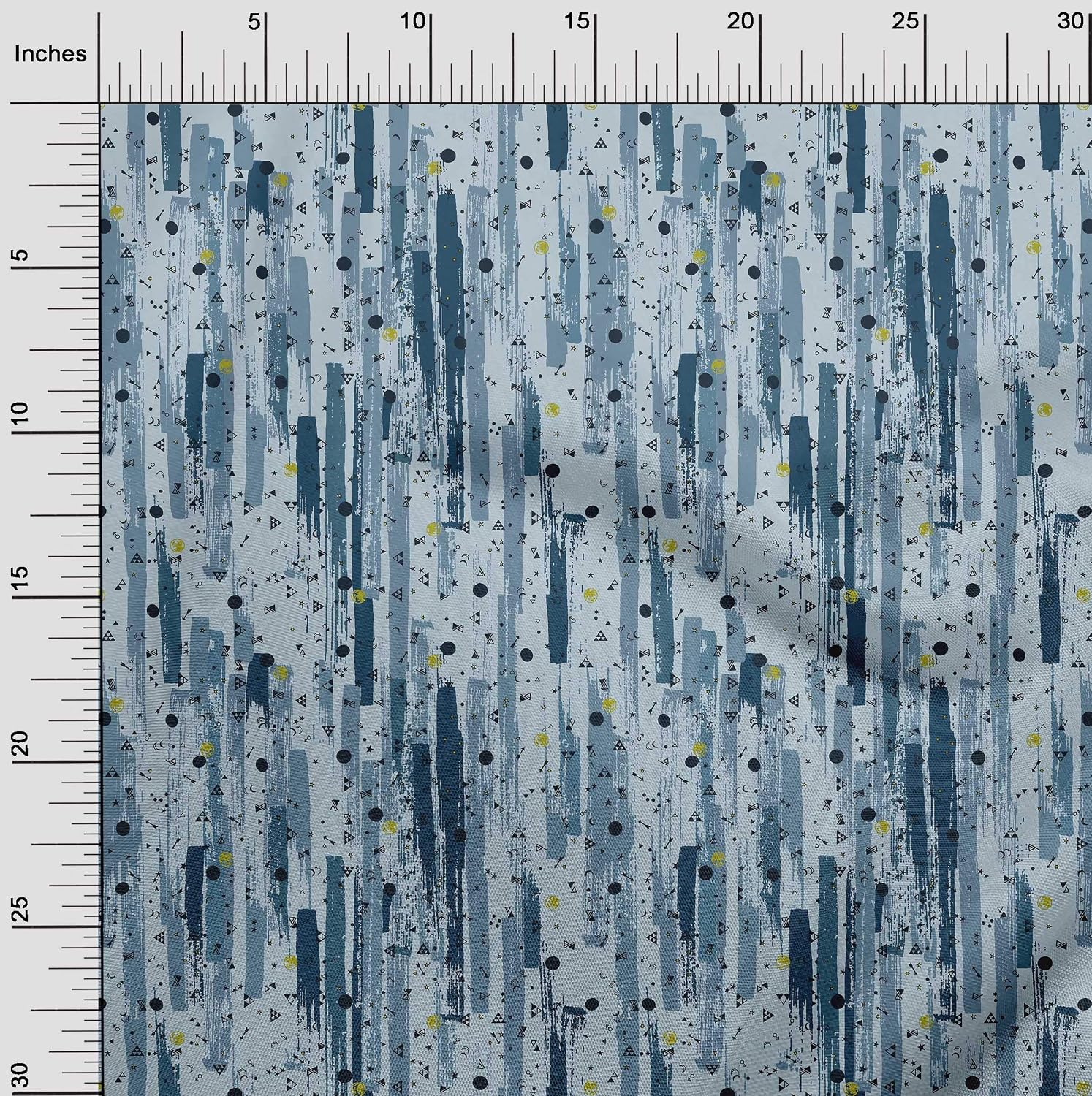 oneOone Viscose Chiffon Sky Blue Fabric Geometric Texture Sewing Material Print Fabric By The Yard 42 Inch Wide