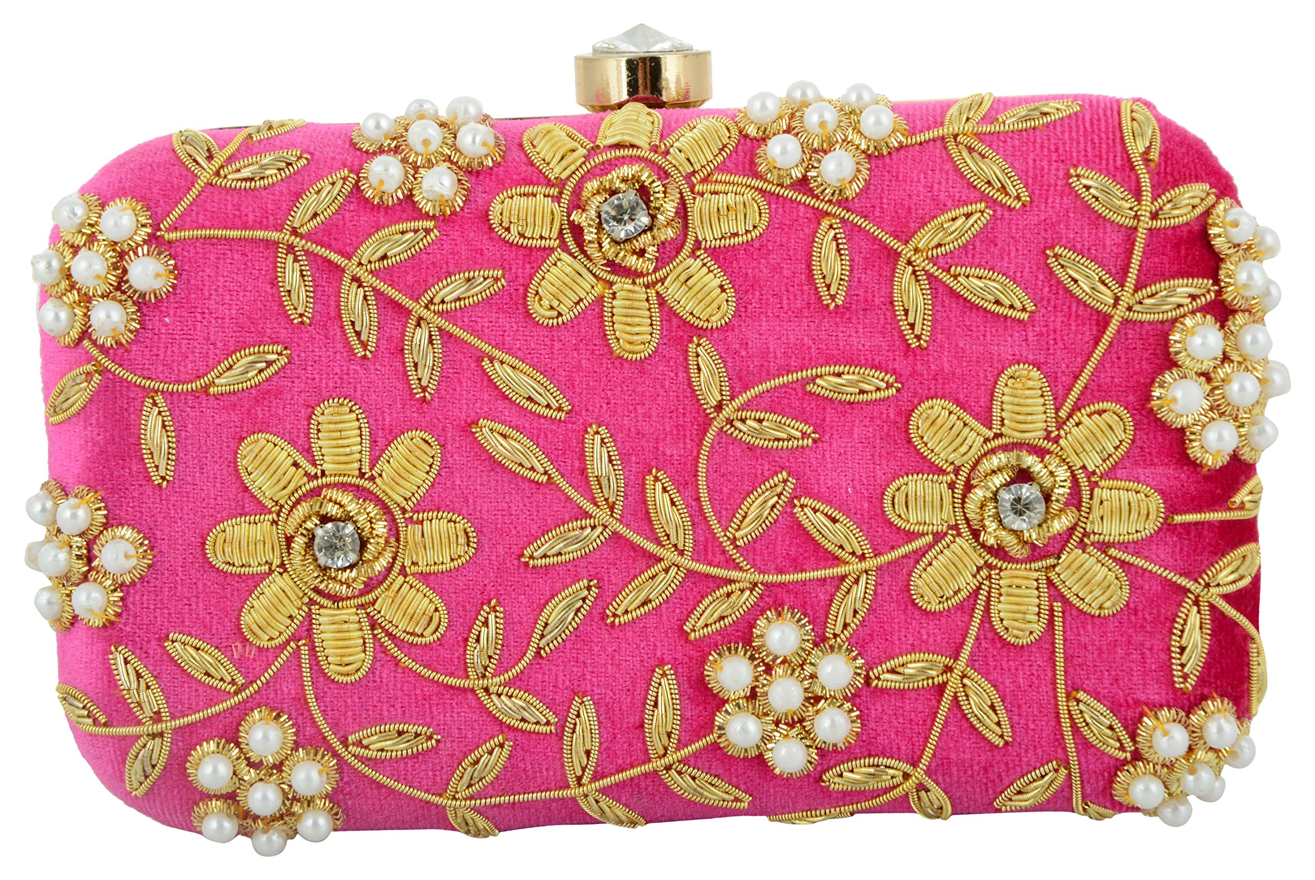 TOOBA Handicraft Hand Embroidered Box Clutch Bag Purse for Bridal 6x4 Box Clutch Casual, Wedding Bag for Women & Girls (B01KV7LMM6) Amazon Price History, Amazon Price Tracker