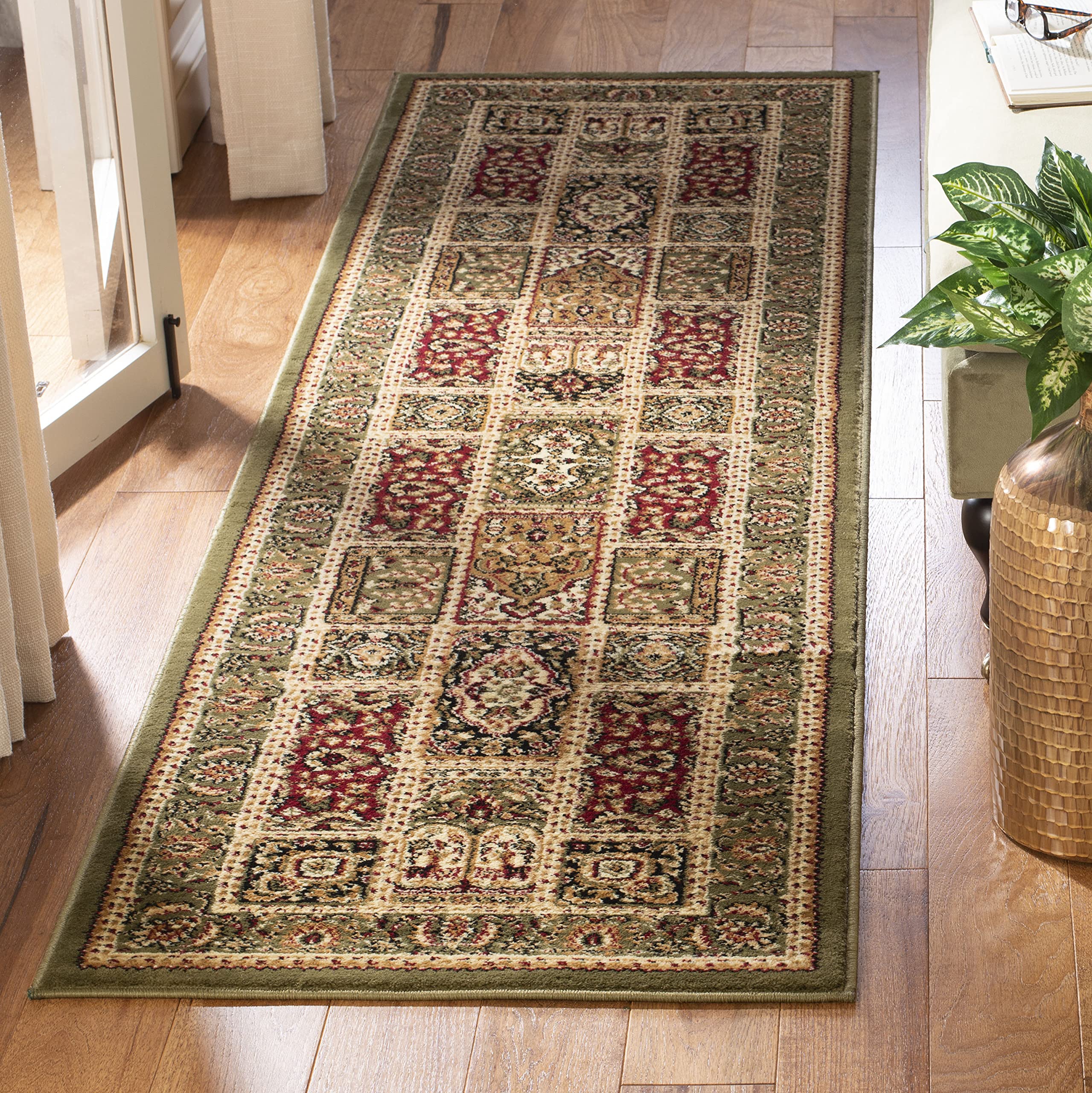 SAFAVIEH Lyndhurst Collection Runner Rug - 2'3" x 8', Multi & Green, Traditional Oriental Design, Non-Shedding & Easy Care, Ideal for High Traffic