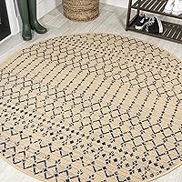 Vista 49 de JONATHAN Y Alfombra de área geométrica marroquí para interiores y exteriores 3X5 natural/negro, Ourika tejido texturizado para patio trasero, patio