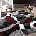 Rugshop Modern Wavy Circles Design Area Rug 5' 3" x 7' 3" Blue