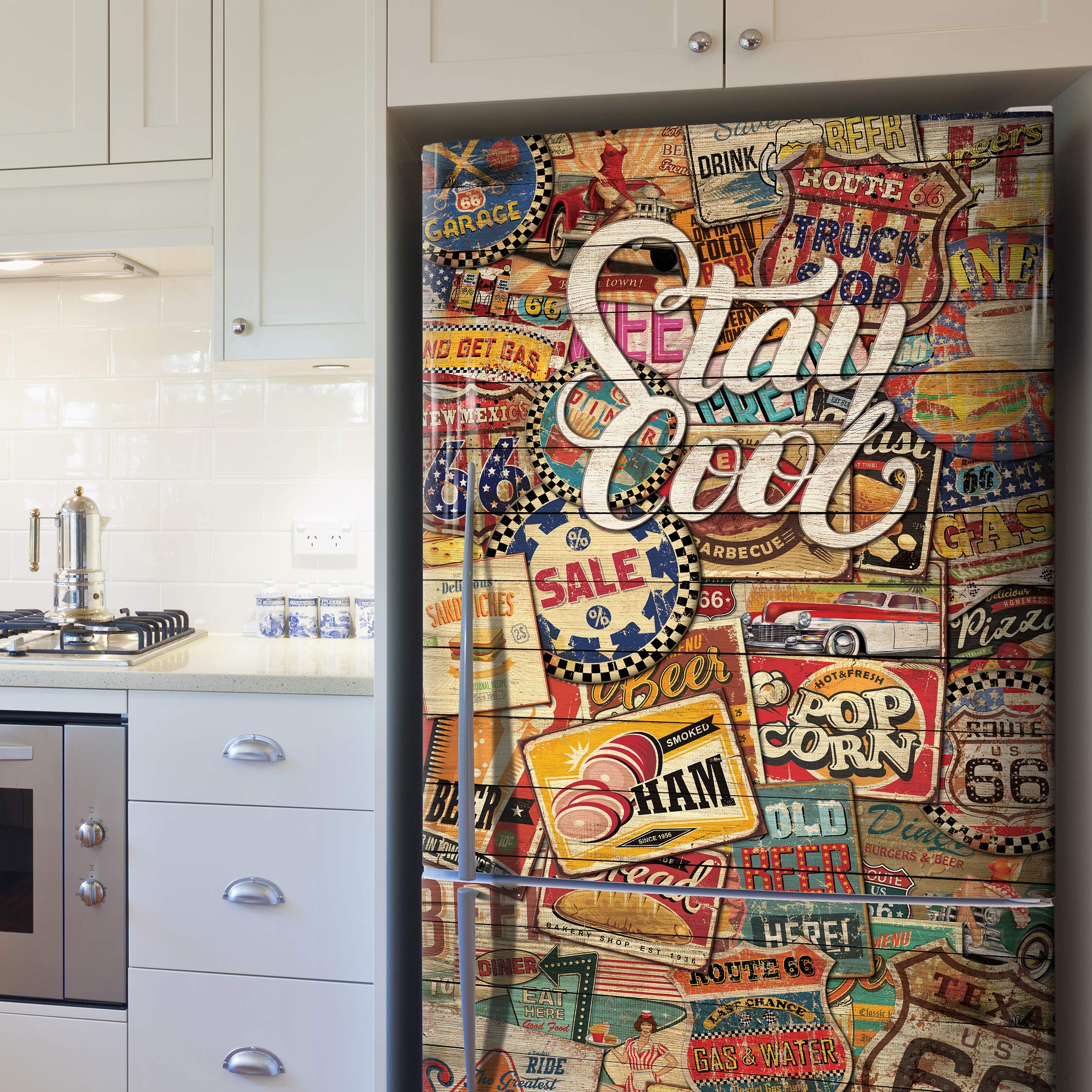 Vinile Adesivo Per Porte Frigo Carta Vinile Adesiva Per Frigorifero - Decorativa, Dimensioni