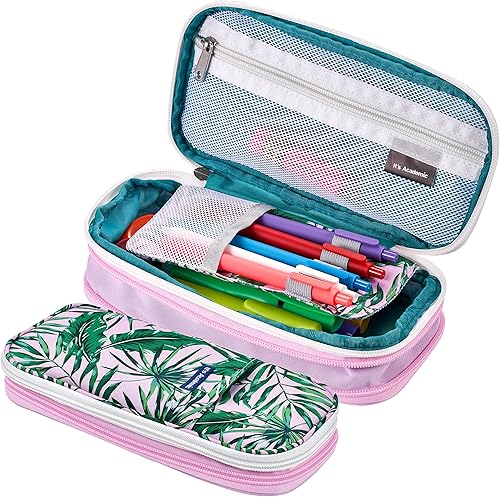 It's Academic Estuche expansible para lápices, bolsa portátil para suministros escolares y de oficina, bolsa organizadora de viaje, compacta, alta