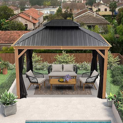 PURPLE LEAF 10' X 12' Outdoor Hardtop Gazebo for Patio