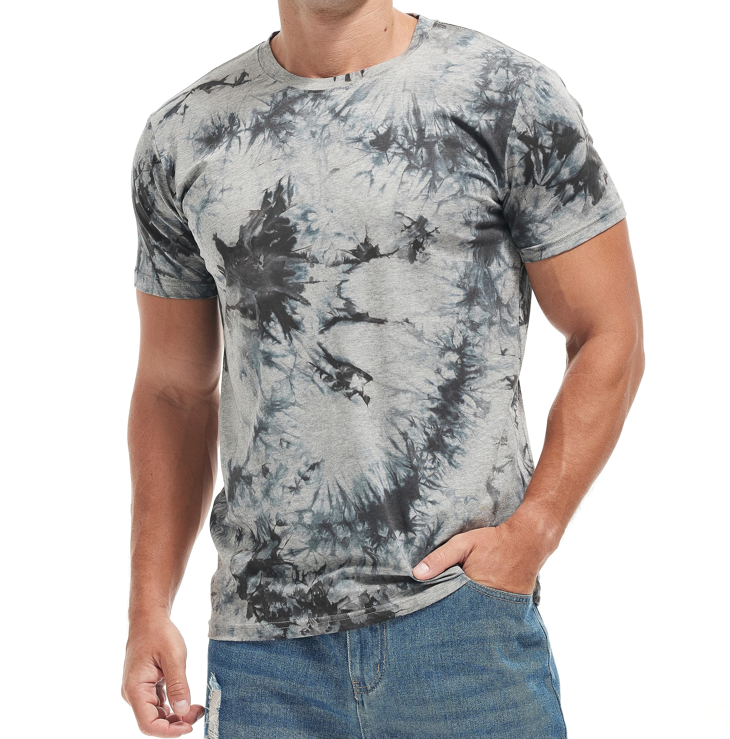 RONOMO Herren T-Shirt 95% Baumwolle 5% Spandex, Mikroelastik, Hautfreundlich