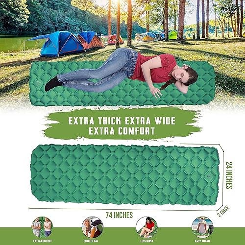 Miniatura 4 de REST ASSURE Colchoneta de dormir ultraligera para acampar con bolsa de inflado  Ventile su equipo de mochilero con este colchón de aire para