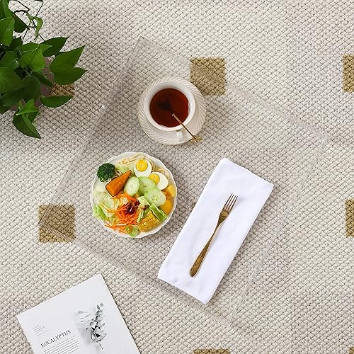 Miniatura 5 de Bandeja grande de acrílico transparente con asas, bandeja a prueba de derrames de 24 x 24 x 2 pulgadas para otomana, mesa auxiliar, desayuno, té,
