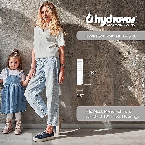 Miniatura 5 de Hydrovos Filtro de agua HV-WHS10-25M para toda la casa cartucho de repuesto de alta eficiencia de 25 micras con vida útil del filtro de 6 meses