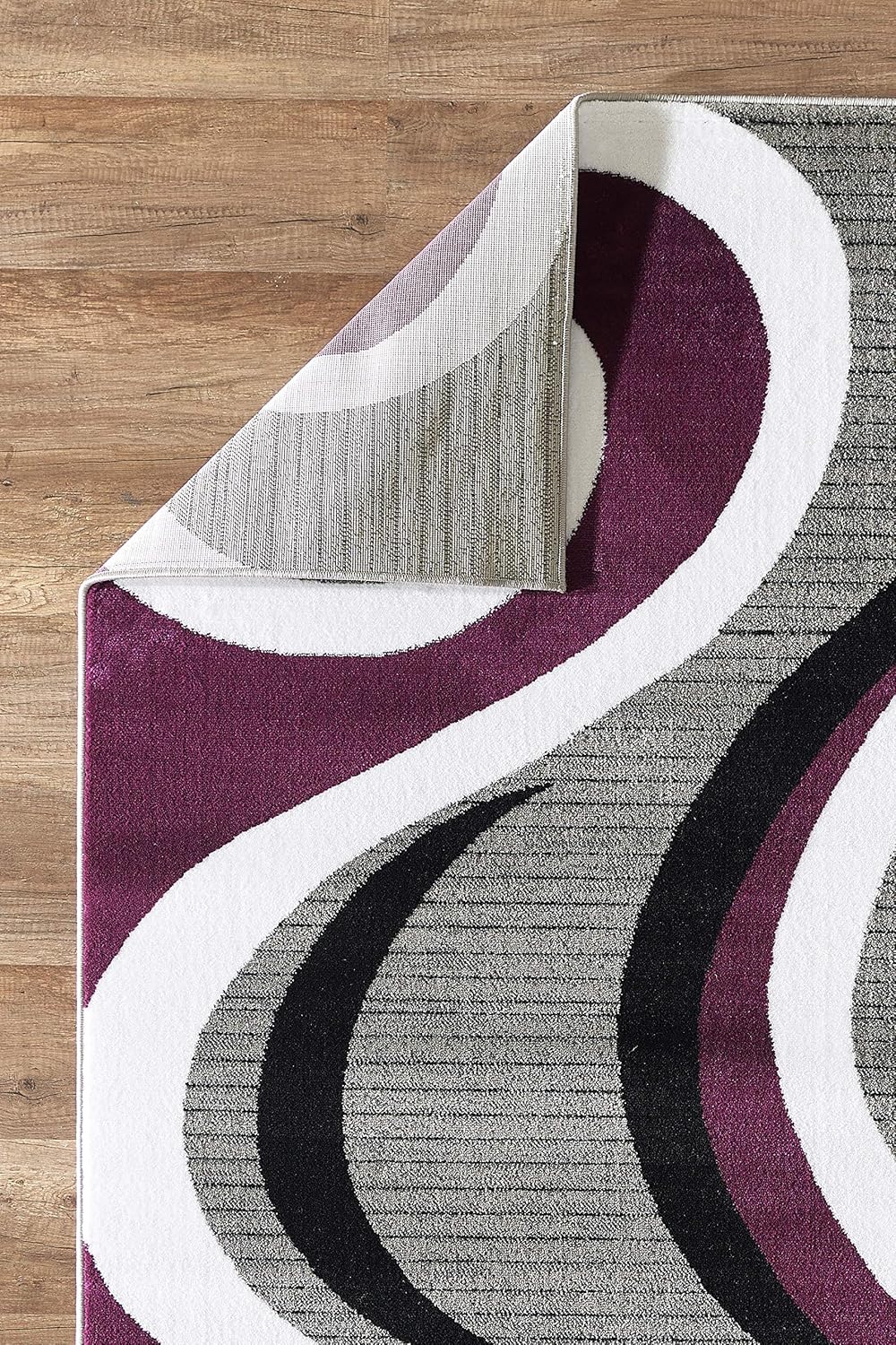 GLORY RUGS Modern Area Rug 8x10 Purple Swirls Carpet Bedroom Living Room Contemporary Dining Accent Sevilla Collection 4817 (8x10, Purple)