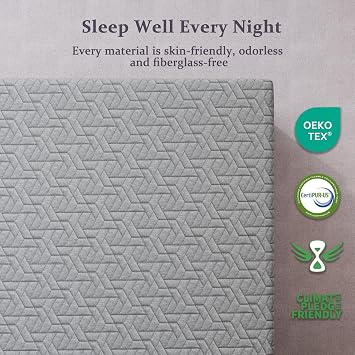 Sleepmax Extra Firm Mattress Topper 3 Inch Full Size - Fusion Memory Foam Bed Topper Enhanced Pain Relief - Gel Bamboo Charcoal Green Tea Copper Cooling Pad with Cover No Odor - CertiPUR-US Certified