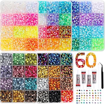 11100Pcs 60 Colors 5mm Rhinestones Bedazzling Kit