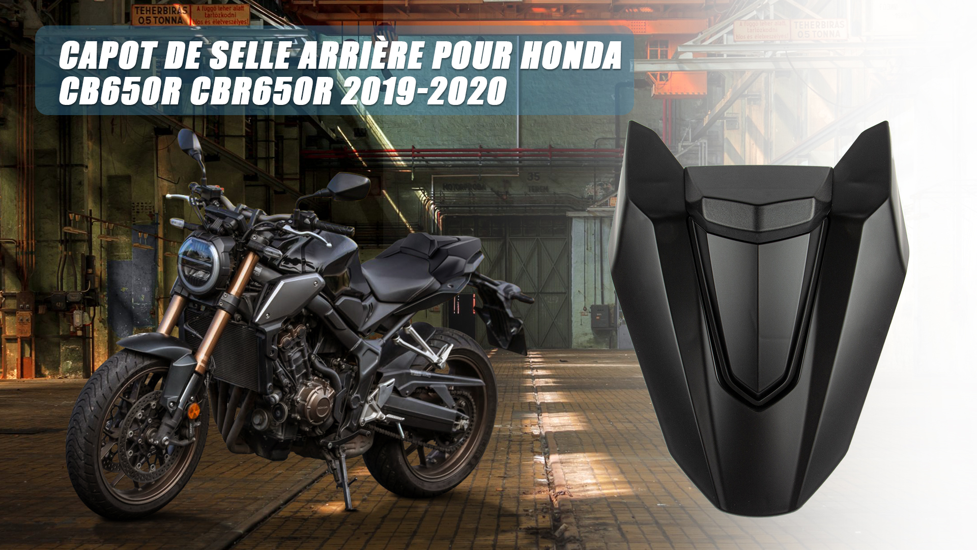 Housse De Siège Solo Pour Moto CB CBR 650 F (2014-2017) - Capot ABS Sportif - Noir