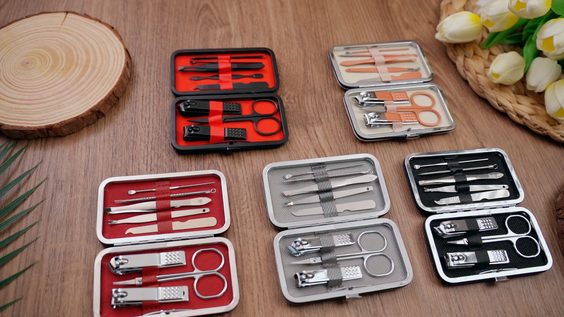 Lasnten Maniküre-Set – 24 Sets, Edelstahl, 8-teilig, Mit Reiseetui, Für Nagelpflege Zu Hause Oder Unterwegs