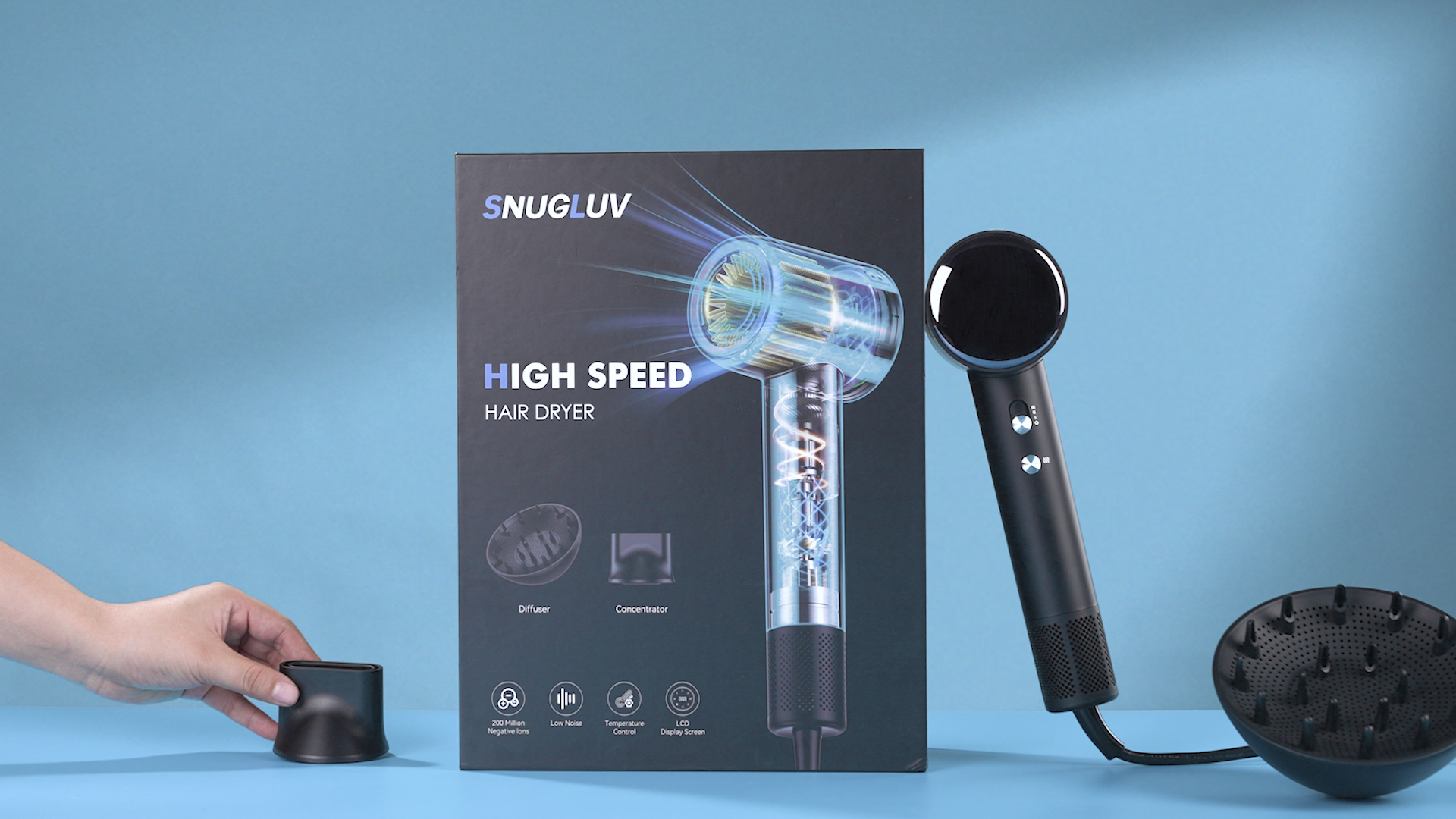 Hair Dryer,160000 RPM High Speed Blow Dryer with 200 Million