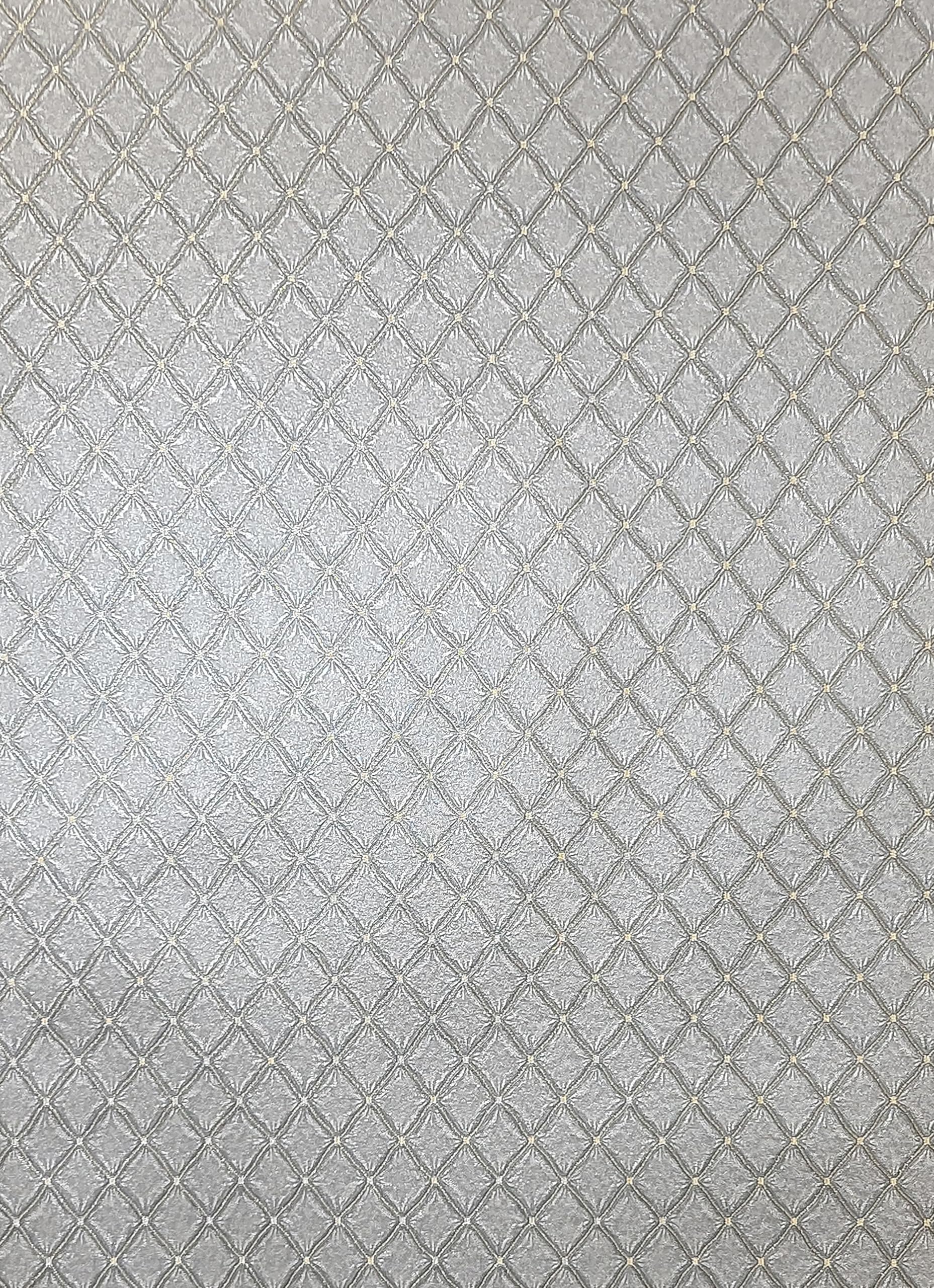 Vymura M95681 Santina Trellis Italian Heavyweight Vinyl Wallpaper, Grey/Natural