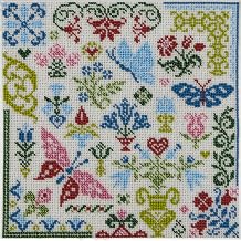 Bead Embroidery Kit Floral Sampler QA-4120 AllAboutEmbroidery Beaded Cross Stitch Quaker Needlework