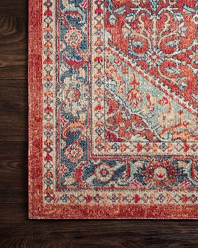 Miniatura 5 de Loloi NOUR Area Alfombra 1'-6" X 1'-6" Cuadrado OCEANFIRE