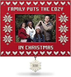 Hallmark Keepsake Christmas Ornament 2018 Year Dated, Family Cozy Christmas Sweater Picture Frame, Photo Frame - coolthings.us