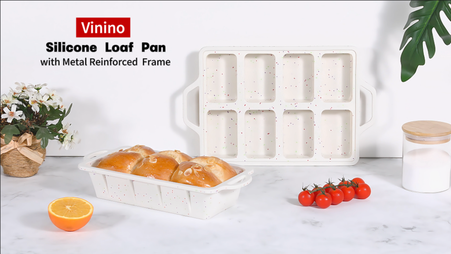 IonEgg Silicone Mini Loaf Pan, Non-Stick Mini Bread Pan, 12 Cavity Silicone Bread Baking Mold