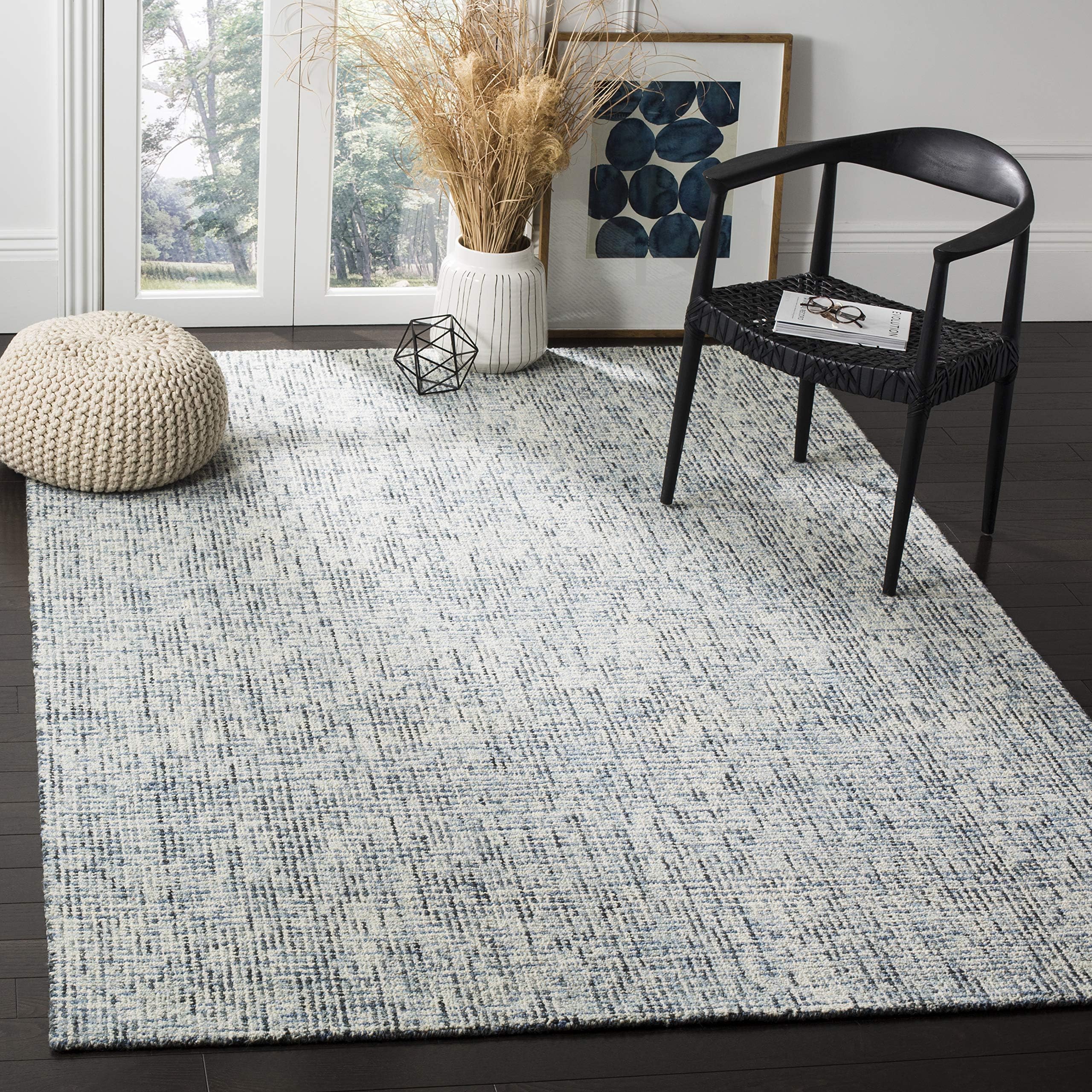 Amazon.com: LoopCut Handtuffted Capitola Wool Area Rug (Blue, 8 x 10 FT ...